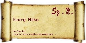 Szorg Mike névjegykártya